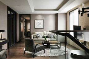 现代二层套房小客厅沙发设计平面效果图2023