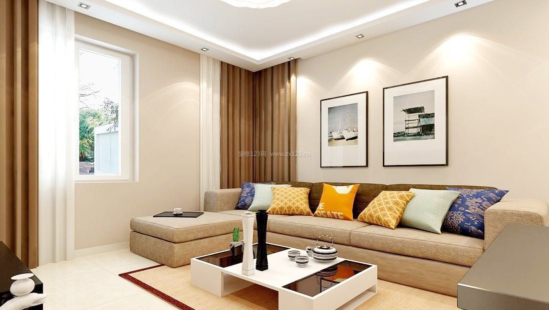 80平方米房屋客厅沙发摆放装修效果图大全_装修123效果图