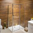 小卫生间淋浴房木质背景墙装修效果图片