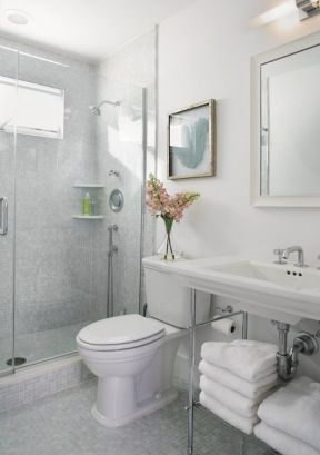 小卫生间淋浴房洗手池装修效果图片