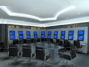 2023现代办公室石膏板吊顶造型效果图赏析