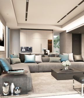 一层别墅客厅布艺沙发的效果图片2023