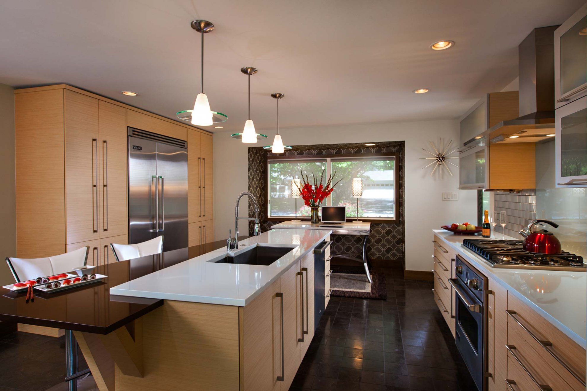 长方形开放式厨房装修风格效果图