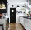 黑白风格开放式厨房装修效果图