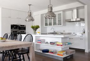 开放式厨房装修风格 2020现代白色装修效果图