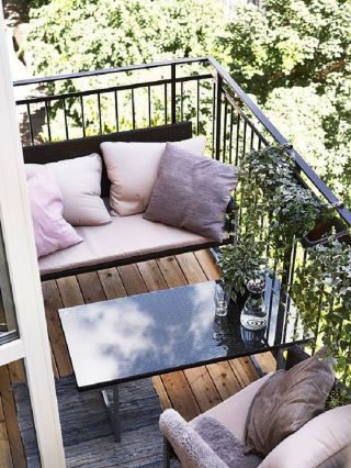 超小阳台设计藤椅沙发图片2023