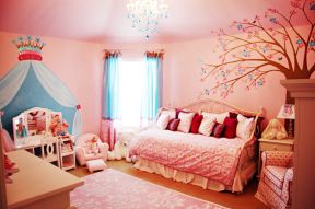 卧室藕荷色墙面漆效果图 小户型儿童卧室装修效果图