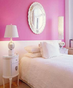 卧室藕荷色墙面漆效果图 2020温馨现代装修