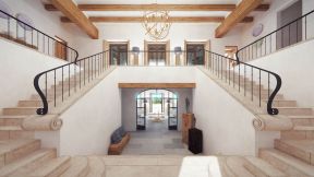 别墅大厅楼梯效果图片 2020现代豪华别墅图片