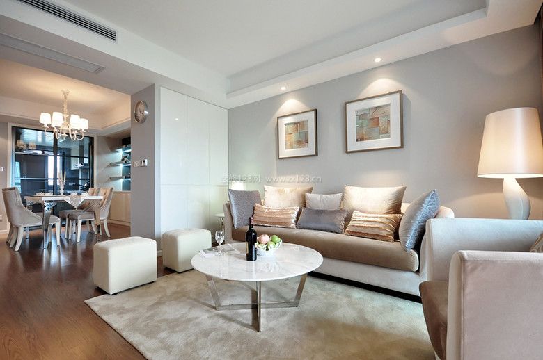 2020现代简欧客厅装修设计 组合沙发装修效果图片