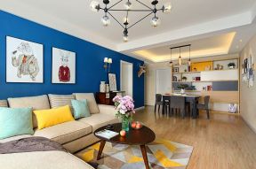 一居室小户型蓝色墙面设计图片