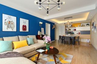 一居室小户型蓝色墙面设计图片