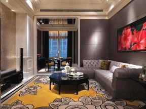 欧式新古典客厅装修效果图 2020客厅真皮沙发图