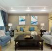 现代美式客厅沙发颜色搭配装修效果图