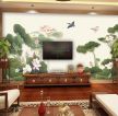 中式风格电视背景墙手绘图