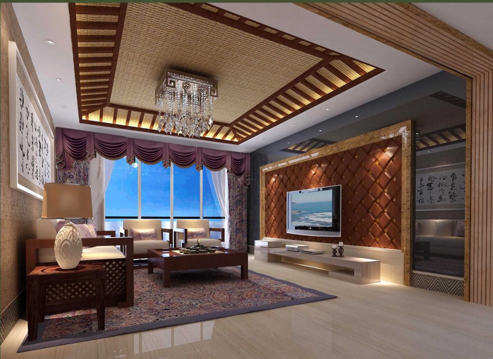 2023东南亚风格别墅客厅装修设计效果图