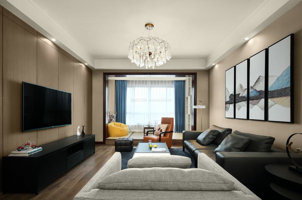 120平方房子三室两厅普通装修效果图2017_装