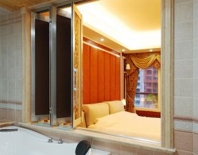 2023古典中式别墅带卫生间的卧室装修效果图