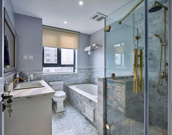 卫生间玻璃淋浴房设计装修效果图