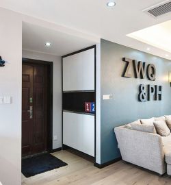 门口整体鞋柜错层设计效果_装修123效果图