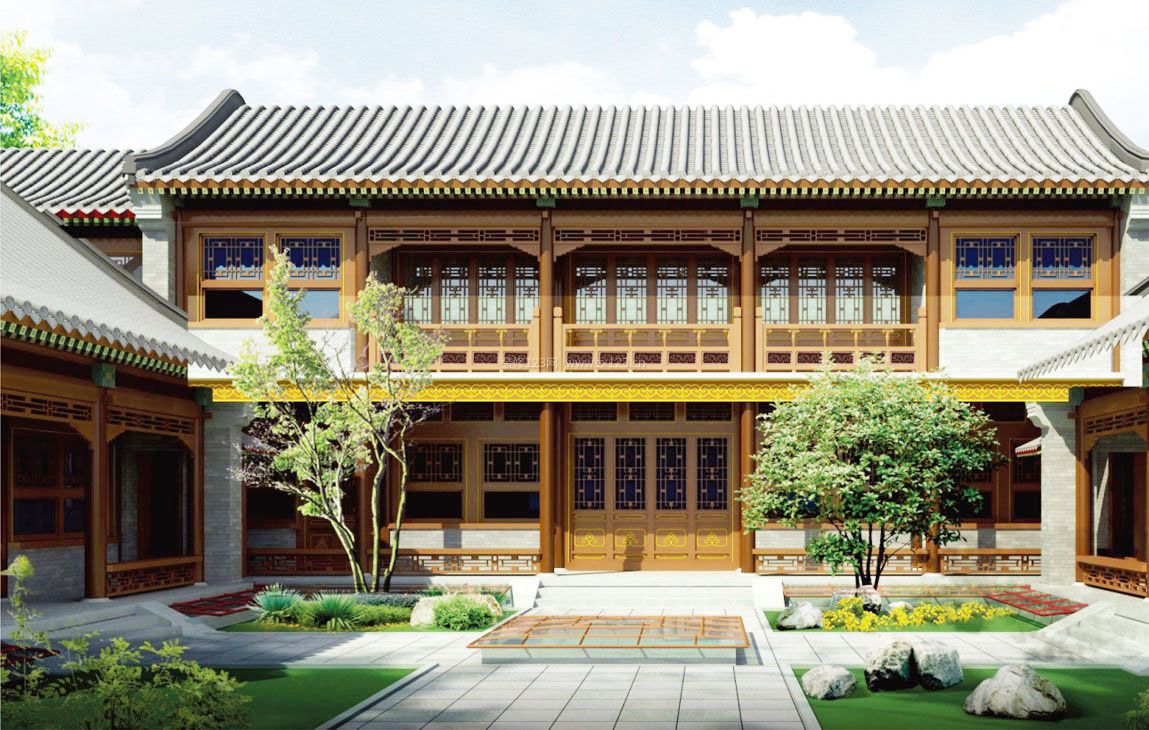 北京四合院别墅整体造型图片