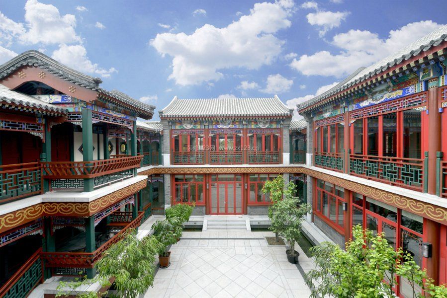 北京四合院两层别墅图片