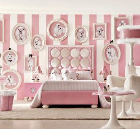 女生粉色房间照片背景墙装修