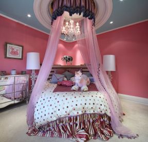 女生粉色房间床缦装修2023
