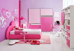 女生粉色房间背景墙装修图片欣赏