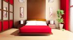 时尚卧室红色墙面漆颜色效果图