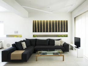 2020客厅现代简易装修图 转角沙发装修效果图片