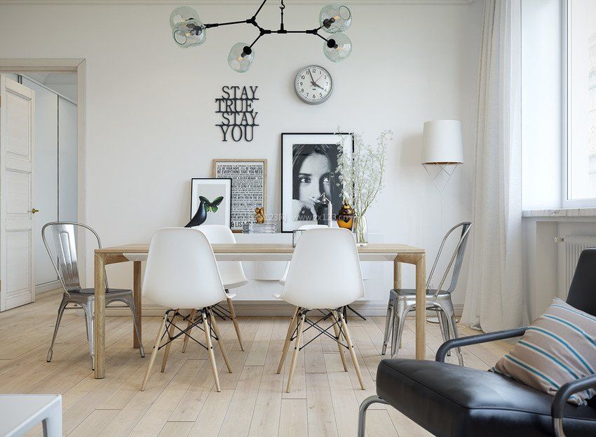 40平米单身公寓实木地板装修图片