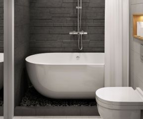 40平米单身公寓浴室浴缸装修图片
