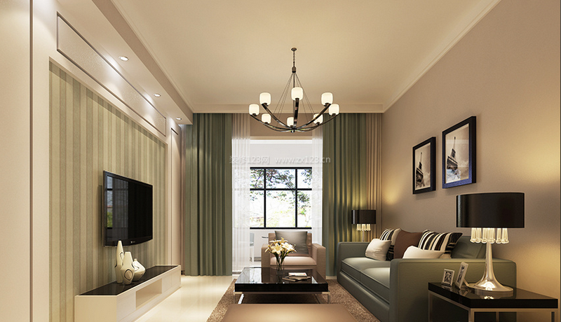 2023现代小户型客厅软装饰装修设计效果图