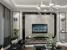 2020新房客厅装修效果图 客厅石材电视背景墙效果图