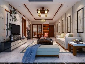 2020现代中式家庭装修效果图 三室两厅装修图片效果图