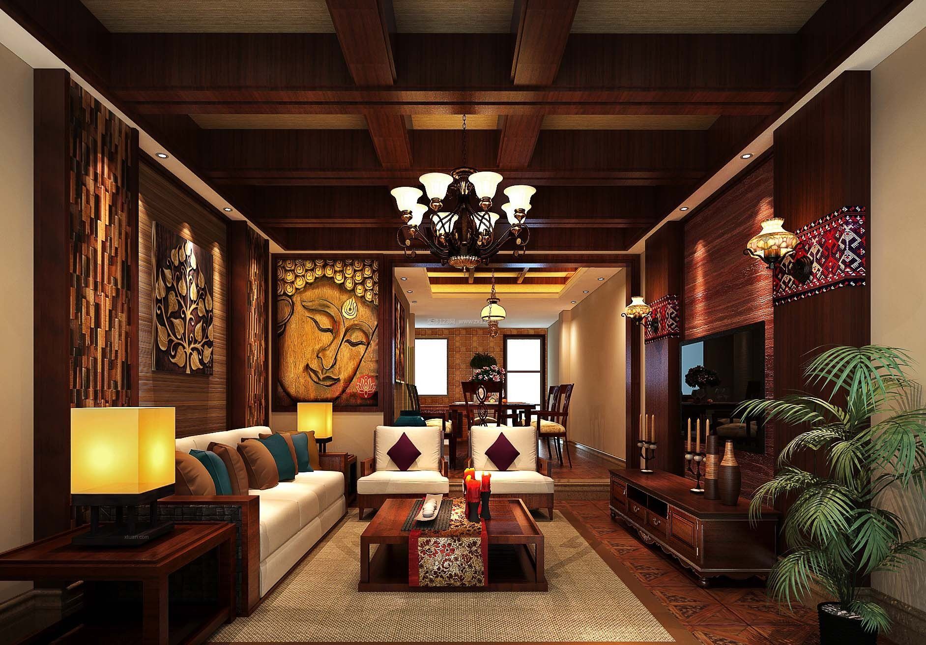 东南亚风格别墅家装装修效果图图片