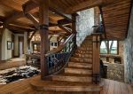 美式古典风格别墅实木楼梯图片