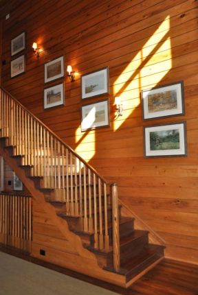 风格实木楼梯背景墙造型图片