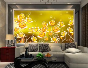 现代客厅沙发背景墙浮雕艺术玻璃装修效果图