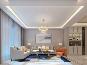 2023高层大户型客厅组合沙发摆放装修效果图片