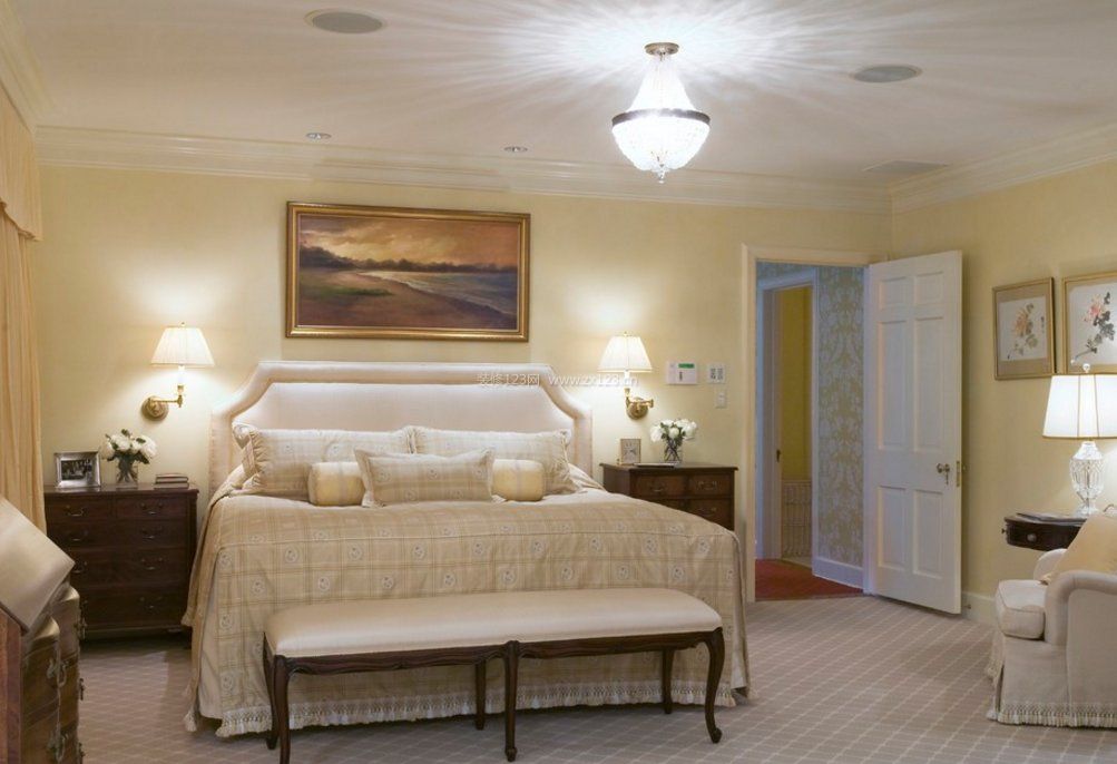 美式乡村风格卧室床头壁灯图片
