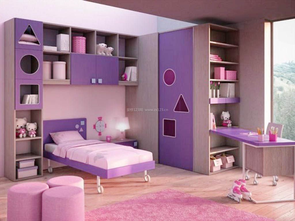 女生房间浅紫色装修设计图片