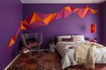 时尚房间卧室浅紫色墙纸设计