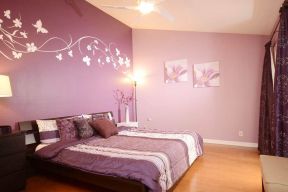 浅紫色房间卧室壁纸设计