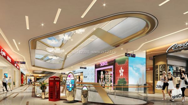 時(shí)尚商場(chǎng)女裝店門面裝修效果圖