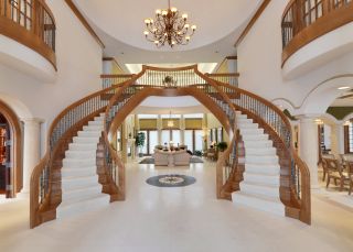现代美式别墅楼梯扶手设计