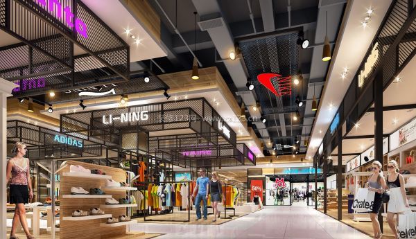 百貨商場時尚女裝店面裝修效果圖片