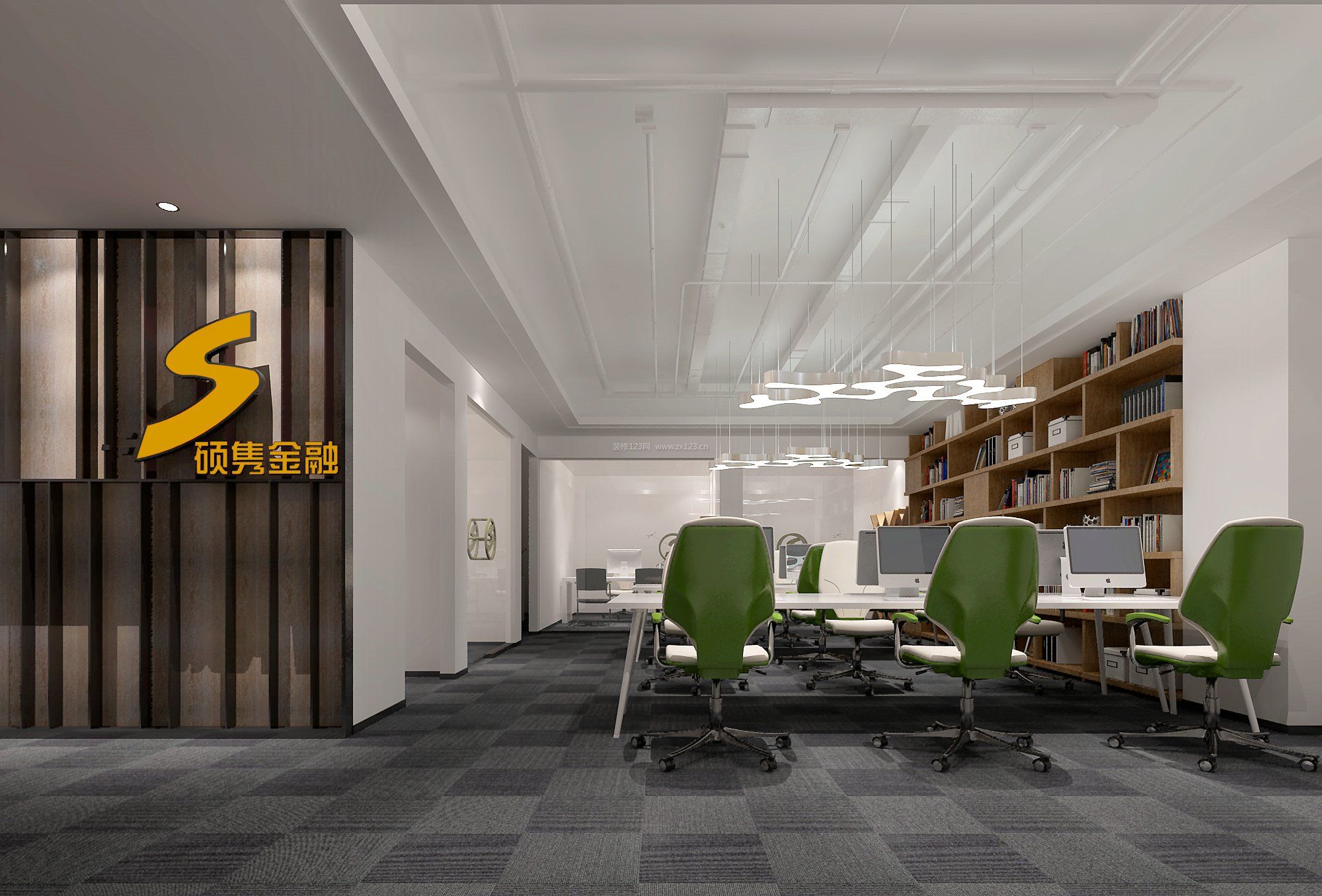 2023大型办公室照明灯具装修效果图片