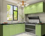 小厨房组合橱柜绿色效果图片